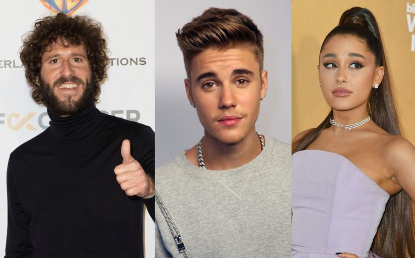 Lil Dicky, Ed Sheeran e Ariana Grande I cantanti Lil Dicky, Ed Sheeran e Ariana Grande