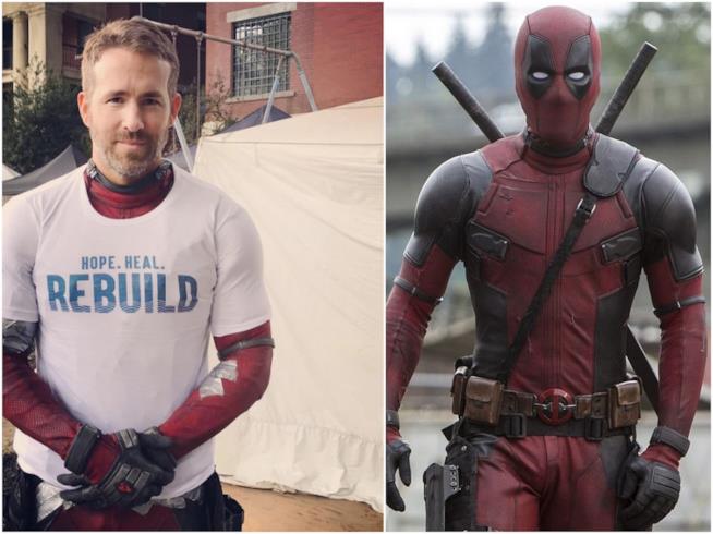 Ryan Reynolds sensibilizza il pubblico sul tema degli uragani Ryan Reynolds con il costume di Deadpool
