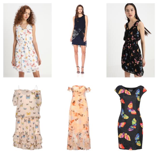 Vestiti con la stampa di farfalle di moda per l'estate 2018 Stampa di farfalle per i mini e maxi dress dell'estate 2018