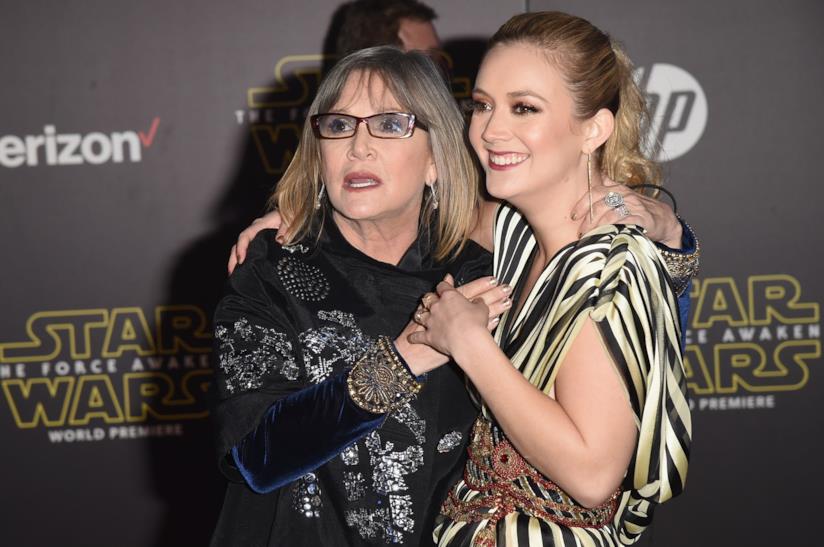 Billie Lourd con Carrie Fisher Carrie Fisher con la figlia Billie Lourd