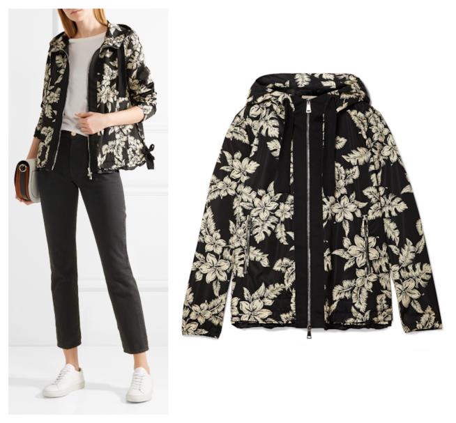 Giubbotto a fiori bianchi a sfondo nero Giubbotto tendenza autunno inverno 2018-19