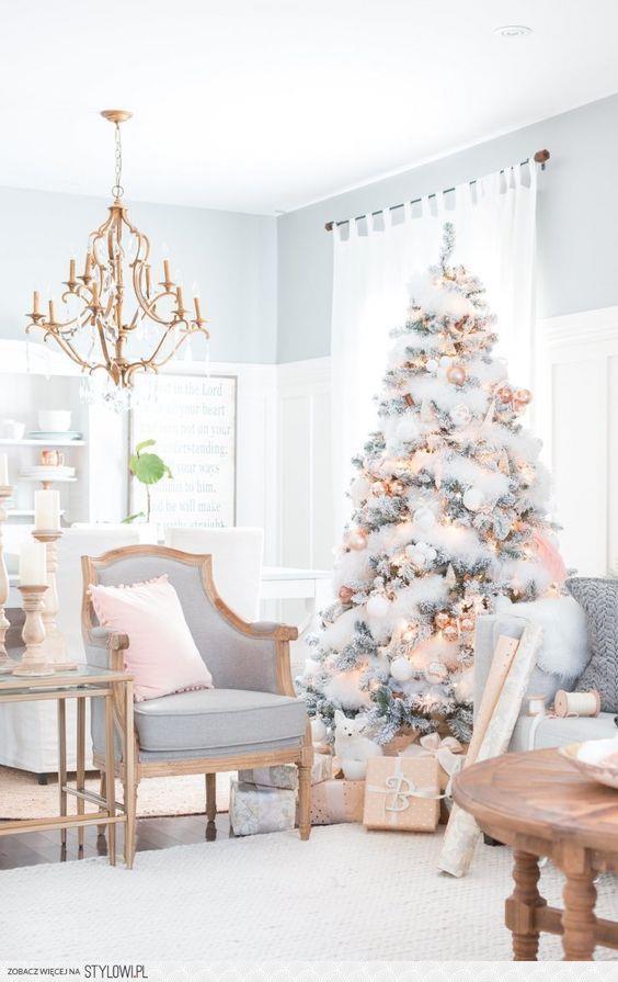 Albero bianco elegante Albero di Natale total white