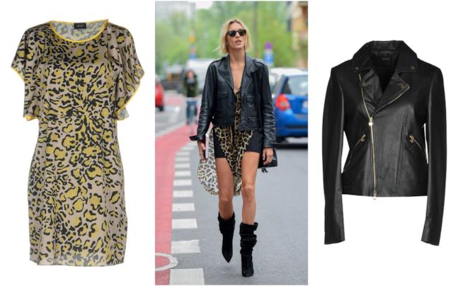 La top model Anja Rubik indossa un abito dalla stampa animalier I vestiti dalla fantasia leopardata come quello di Anja Rubik