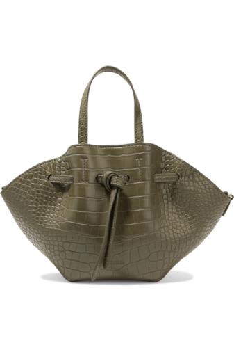 Borsa a spalla croc-effect