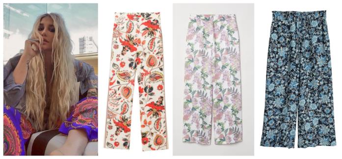 I pantaloni in stile etnico come quelli indossati da Kesha per l'estate 2018 Stampa paisley per i pantaloni di tendenza P/E 2018