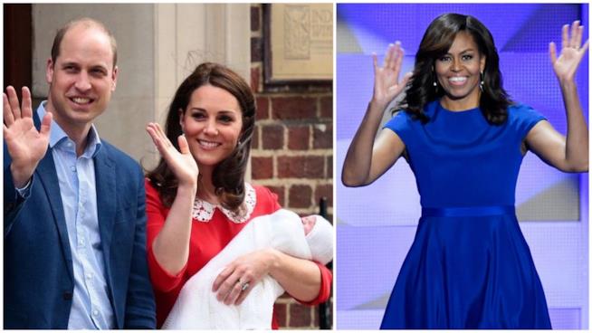 Michelle Obama ha fatto gli auguri a Kate e William per il royal baby sui social Michelle Obama, Kate e William