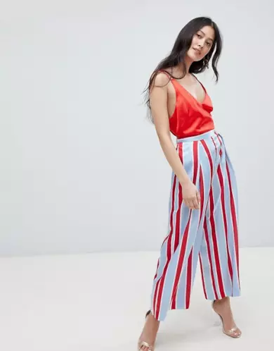 Gonna pantalone con fondo ampio a righe