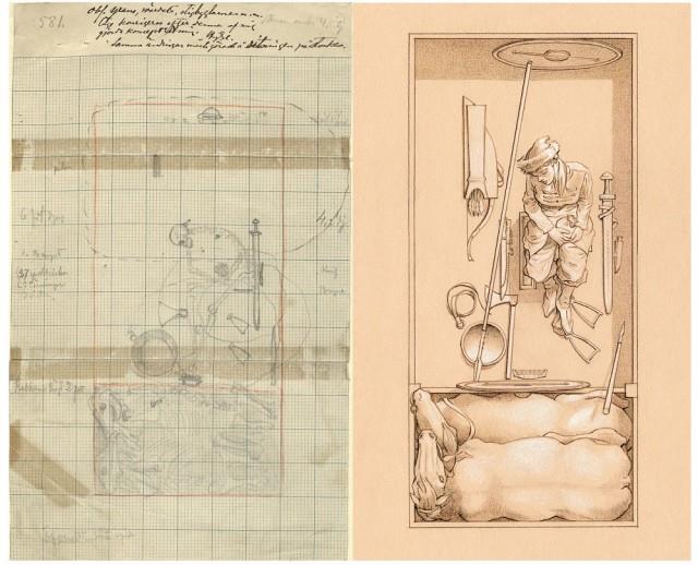Schema della tomba vichinga Disegni che rappresentano una tomba vichinga