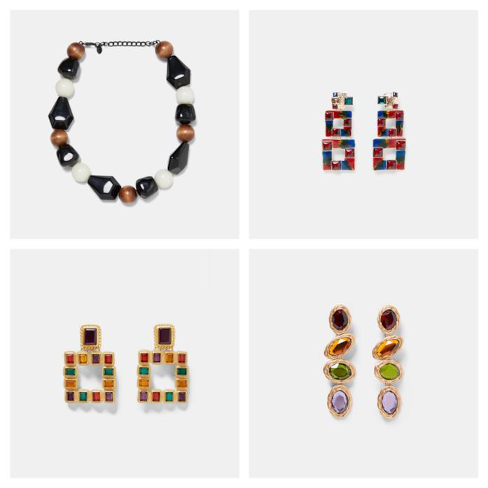 Accessori di bigiotteria di tendenza folk per l'autunno 2018 Orecchini e collana multicolore di moda per l'autunno 2018