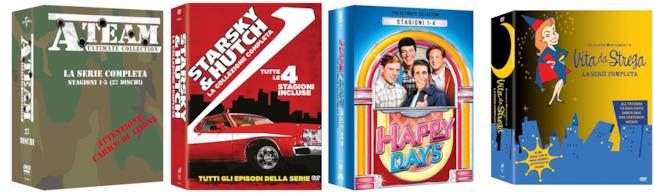 serie TV A-Team, Starsky & Hutch, Happy Days, Vita Da Strega cofanetti delle serie TV A-Team, Starsky & Hutch, Happy Days, Vita Da Strega