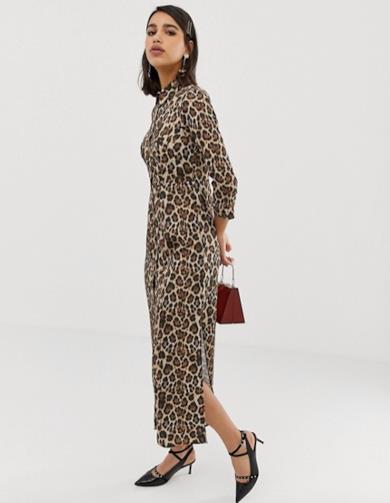 Midi dress leopardato