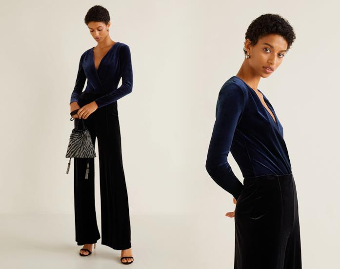 Body in velluto blu Body in velluto blu moda autunno 2018