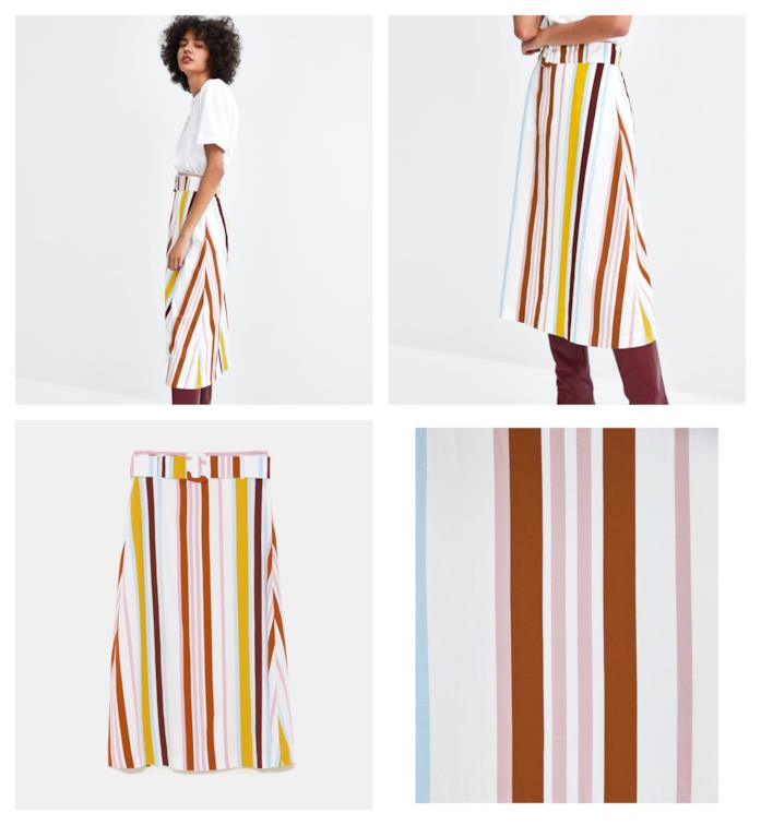 Gonna midi a righe di tendenza per l'estate 2018 A righi, la gonna di Zara per l'estate 2018