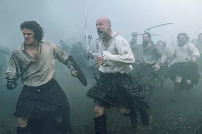 Outlander: una scena di battaglia Una scena di battaglia in Outlander