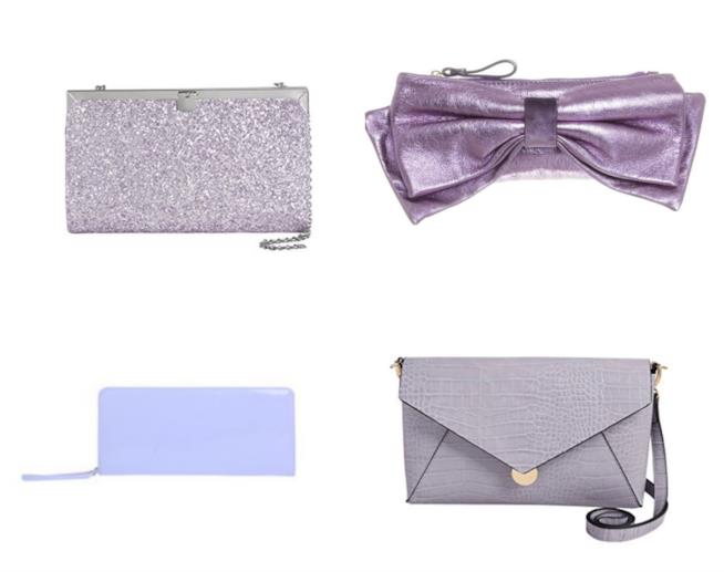 Clutch lavanda Collage di clutch lavanda