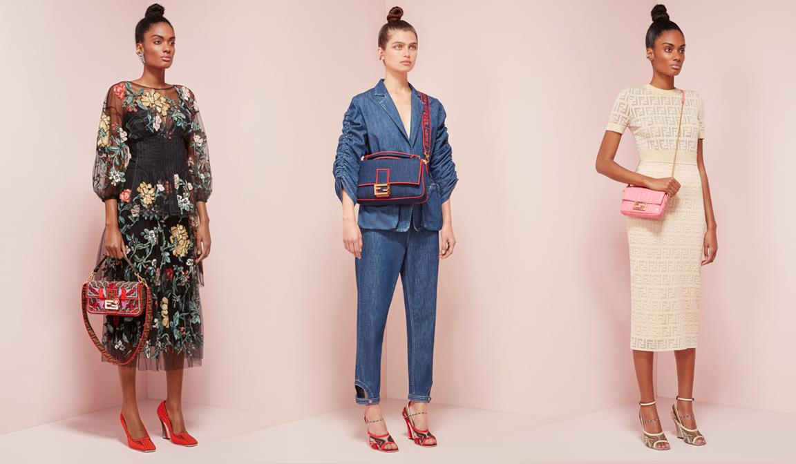La gamma colori dell'iconica borsa baguette di Fendi