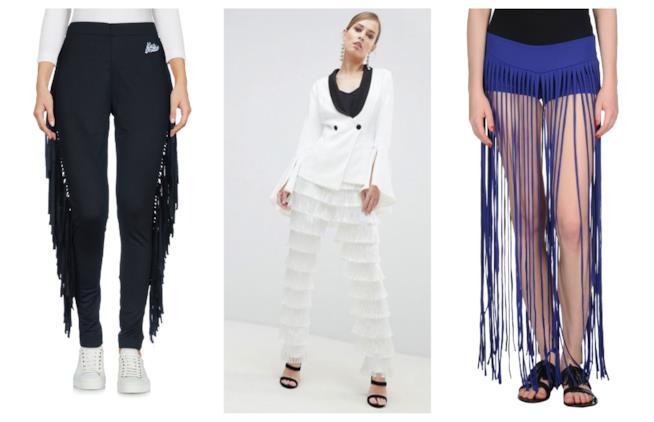Pantaloni con le frange di moda P/E 2018 Con le frange, i pantaloni di tendenza estate 2018