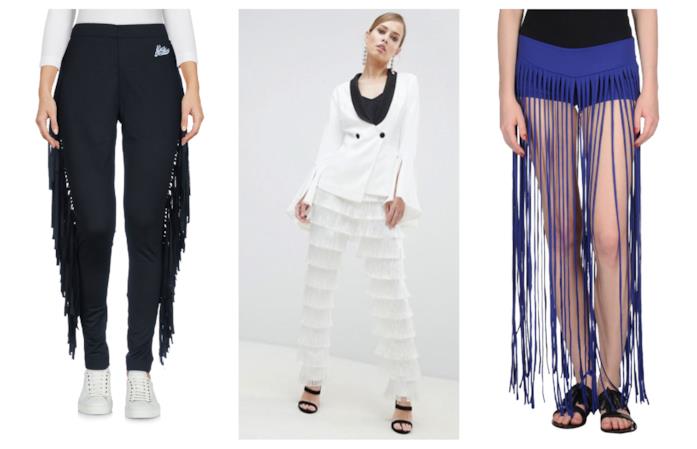 Pantaloni con le frange di moda P/E 2018 Con le frange, i pantaloni di tendenza estate 2018