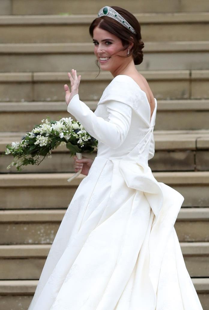 Eugenia di York Il retro dell'abito da sposa di Eugenia di York
