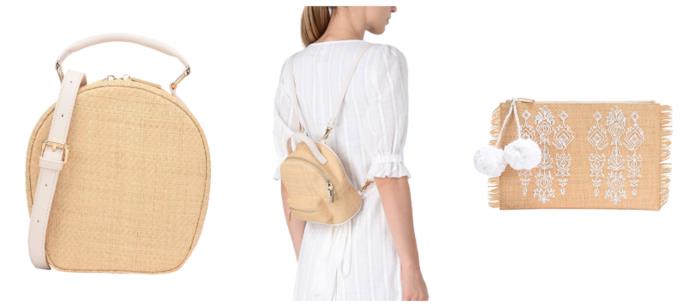 Mini bag in rafia e fibre tessili di tendenza per l'autunno 2018 Mini borse in rafia di moda per l'autunno 2018