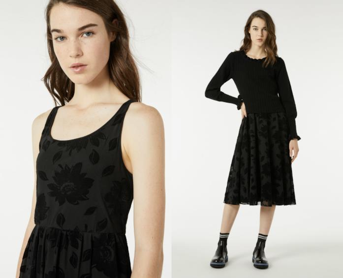 Abito in jersey e maglia di moda per l'inverno 2018 Vestito 2 in 1 di tendenza per l'inverno 2018