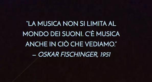 Citazione di Oskar Fischinger in apertura del doodle di Google Citazione di Oskar Fischinger