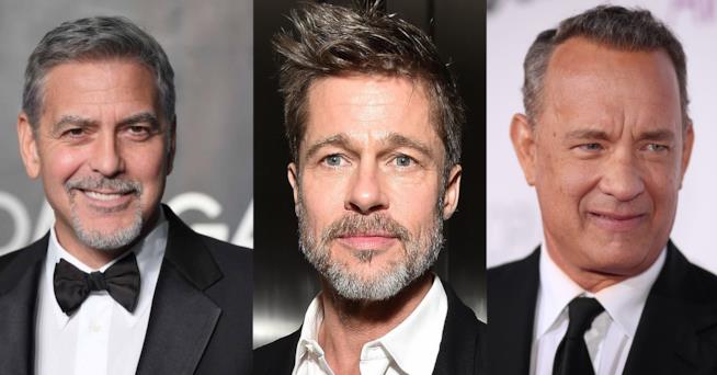 George Clooney, Brad Pitt, Tom Hanks Gli attori George Clooney, Brad Pitt, Tom Hanks