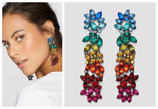 Orecchini lunghi arcobaleno di moda per l'A/I 2018-19 Orecchini lunghi di tendenza per l'autunno inverno 2018-19