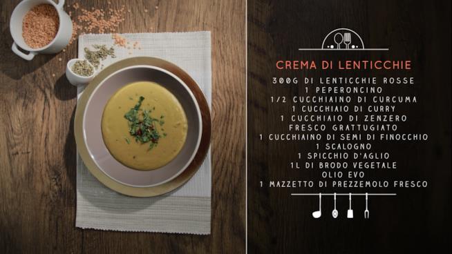 La ricetta rivista della crema di lenticchie Crema di lenticchie