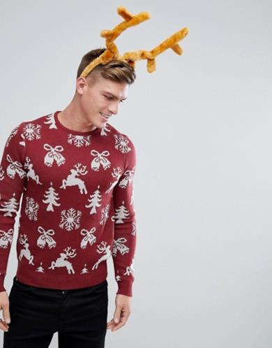 Maglione natalizio in lana con motivo Fair Isle