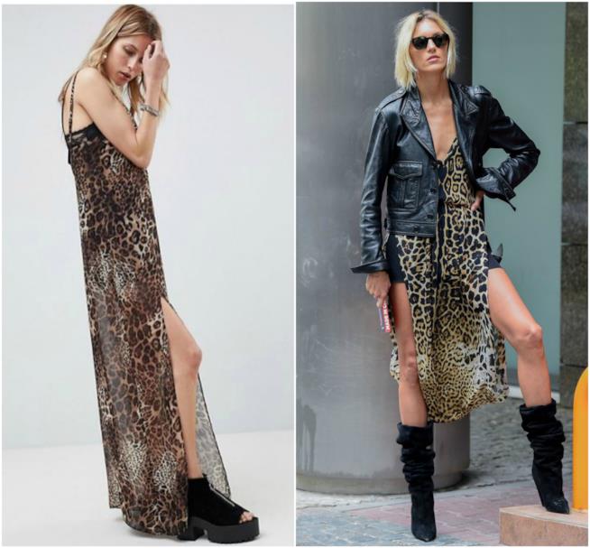 Il vestito leopardato come quello di Anja Rubik per l'estate 2018 Abito leopardato di moda per l'estate 2018