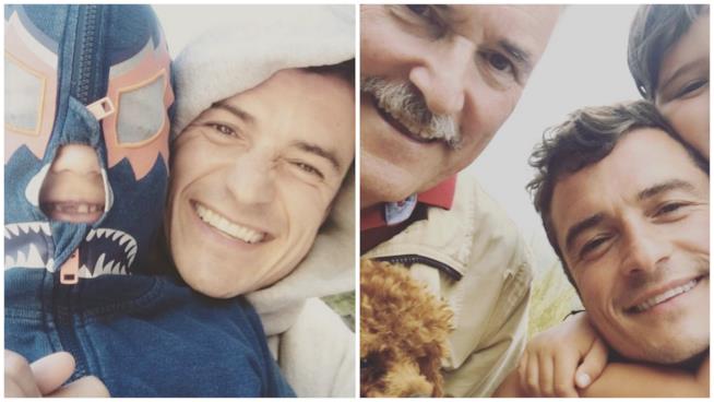 Orlando Bloom, suo padre e il piccolo Flynn in un selfie Lo scatto condiviso su Instagram da Orlando Bloom