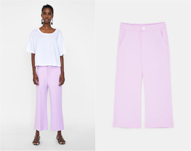 Pantaloni Zara palazzo Pantaloni lilla palazzo Zara