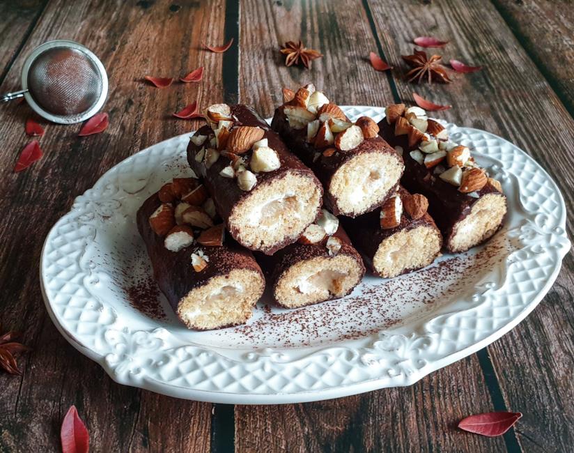 Rotolini Dolci con cioccolato e mandorle