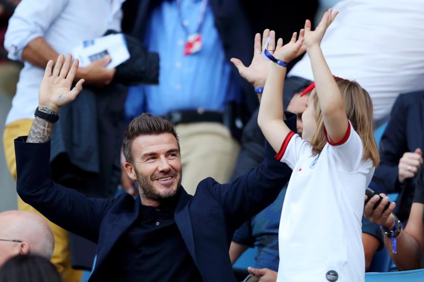 David Beckham e la figlia Harper allo stadio: le foto David Beckham con la figlia Harper allo stadio