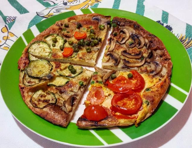 Pizza - pancake al forno Frittata con mix di verdure