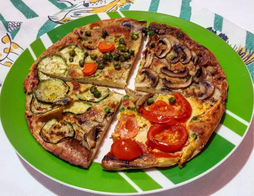 Pizza - pancake al forno Frittata con mix di verdure