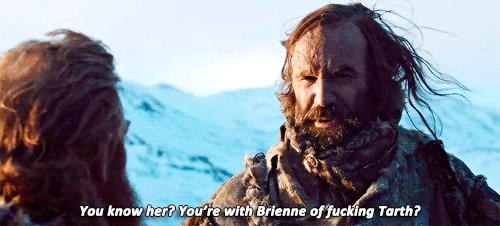 Il Mastino e Tormund Il mastino parla di Brienne con Tormund