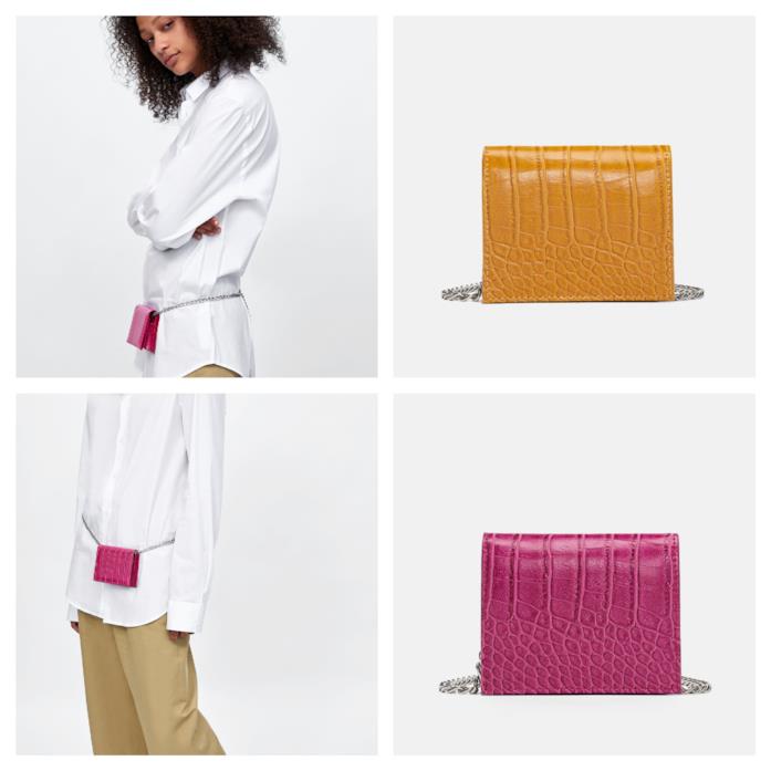 Marsupio elegante nei colori accesi di moda per l'A/I 2018-2019 Elegante e con la catena, il marsupio di tendenza per l'autunno 2018