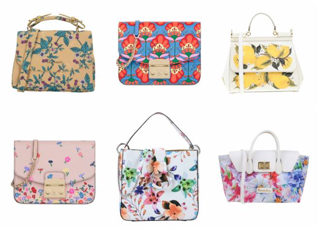 Clutch, a tracolla, a spalla, le borse a fiori moda primavera 2018 Borse con stampa floreale moda primavera 2018