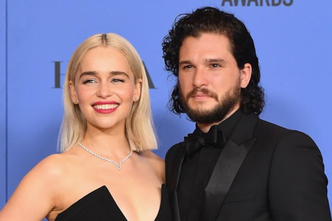 Kit Harington ed Emilia Clarke ai 75mi Golden Globes Emilia Clarke e Kit Harington ai Golgen Globes 2018