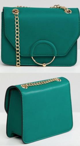 Borsa con tracolla a catena anello e sfera