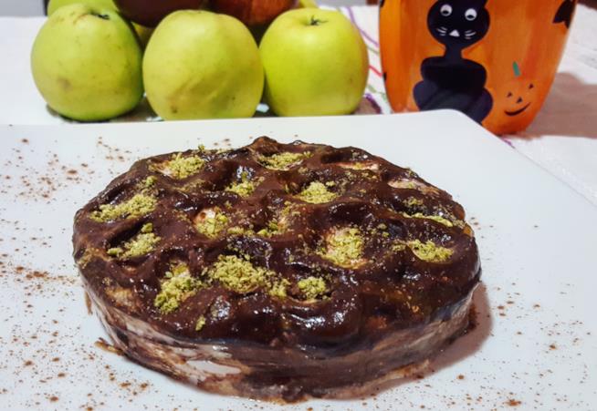 Pancake alla crema Tortino coperto di crema di cioccolato