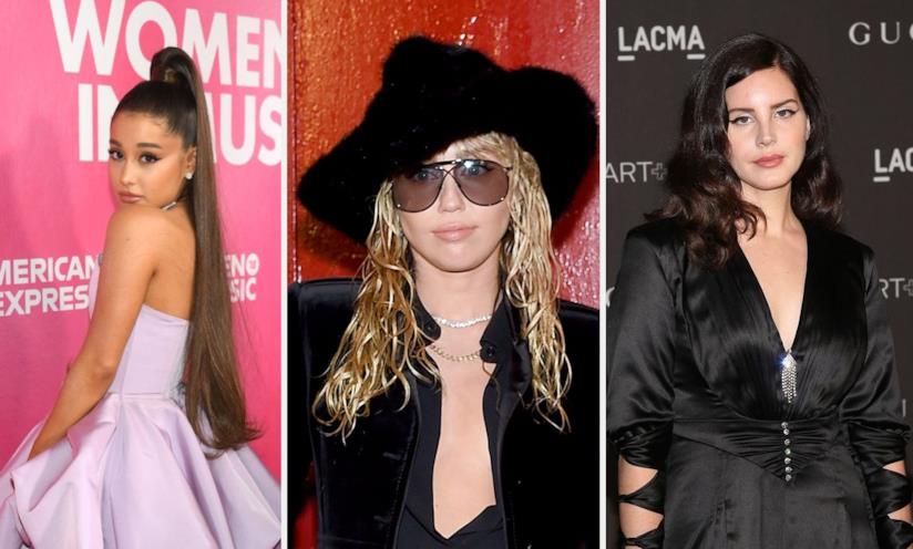Ariana Grande, Miley Cyrus e Lana Del Rey Le cantanti Ariana Grande, Miley Cyrus e Lana Del Rey