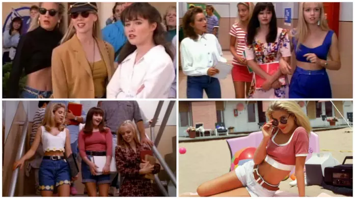 I crop top da indossare su jeans, short, pantaloni e gonne Donna, Kelly, Brenda e Andrea in Beverly Hills 90210