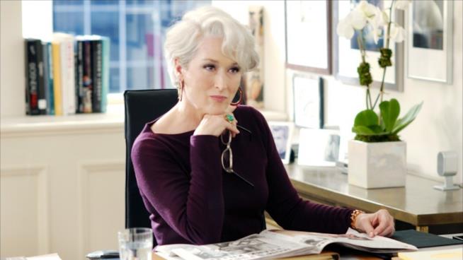 Meryl Streep è la cattiva Miranda Priestly in Il Diavolo Veste Prada Meryl Streep in Il Diavolo Veste Prada