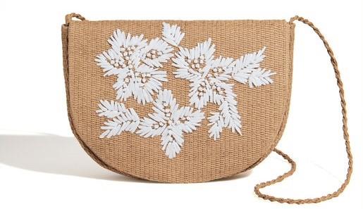 Borsa a tracolla ricamata di tendenza per l'estate 2018 In iuta, la borsa di moda per l'estate 2018