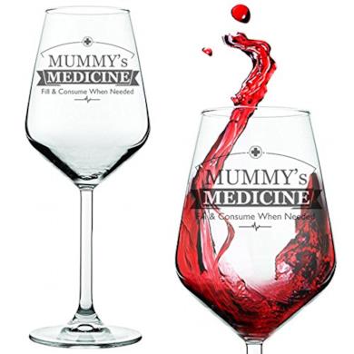 Calice da vino con scritta "Mummy's / Daddy's Medicine"