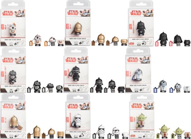 chiavette USB a forma di personaggi Star Wars Chiavette uSb con i personaggi di Gli Ultimi Jedi