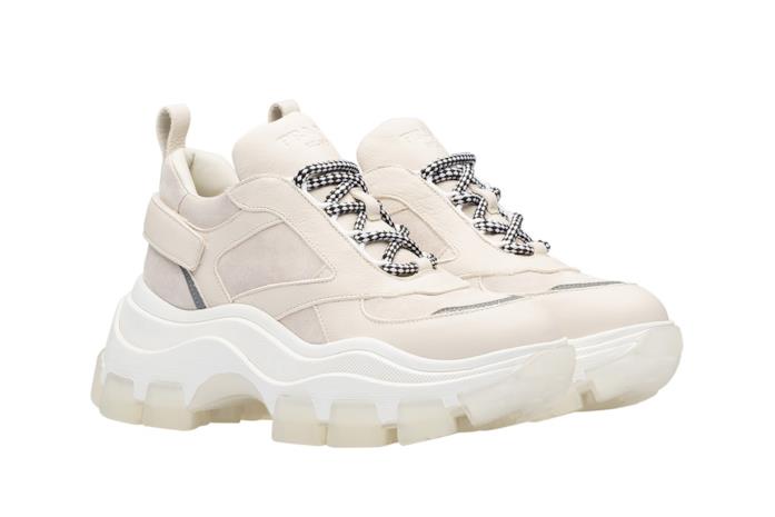 Sneakers in pelle color crema Chunky Sneakers in pelle color crema con lacci bicolore